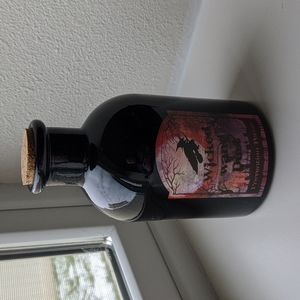 Black Glass Halloween Potions Bottle With Cork